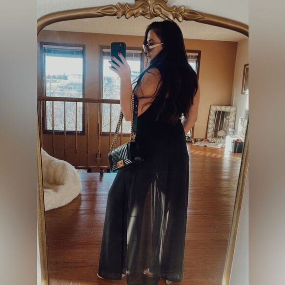 Black sheer layered pants - Picture 2 of 5